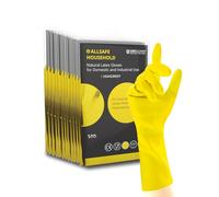 Allsafe - Guanti da casa, riutilizzabili, in lattice, 12 paia, colore: giallo