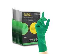 Allsafe Household Green - Guanti riutilizzabili in lattice per uso domestico, 12 paia