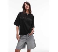 AllSaints - Amelie - T-shirt nera con perline-Nero 42-44