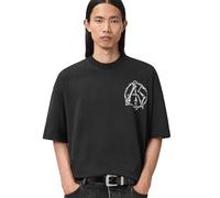 AllSaints Anatomica SS Crew Uomo, Nero Slavato, XS