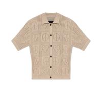 AllSaints - Arktx Open Stitch Jacquard Cardigan - - Knitwear - Uomo - Beige - L