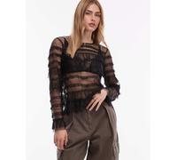 AllSaints - Arlea - Top nero in tulle 42