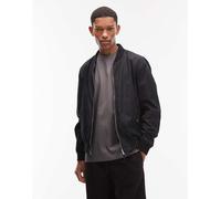 AllSaints - Bassett - Giacca bomber double-face nera/verde con logo-Nero S