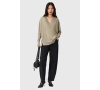 AllSaints Bern Panel V Neck Taupe Grey Taglia: M | Maglie a manica lunga Outlet | Donna | Nero