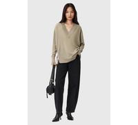 AllSaints Bern Panel V Neck Taupe Grey Taglia: S | Maglie a manica lunga Outlet | Donna | Nero