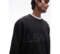 AllSaints - Biggy - Felpa nera con logo tono su tono-Nero L