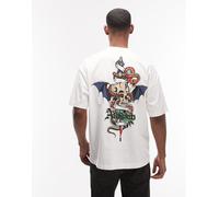 AllSaints - Blade - T-shirt bianca con logo e stampa sul retro-Bianco M