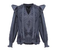 AllSaints, ,Blouses & Shirts ,Donna ,Blu ,XS Nisa Embroidered Cotton Top