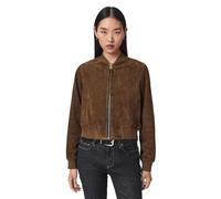 AllSaints BOMBER ORTEN IN CAMOSCIO, HOT CHOC MARRONE, 40