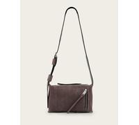 AllSaints borsa a tracolla Alba in pelle scamosciata marrone con zip One Size