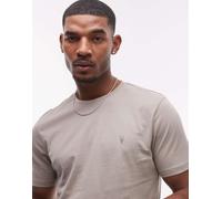 AllSaints - Brace - T-shirt marrone castagna in cotone pettinato-Nero 2XL