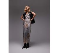 AllSaints - Bryony - Vestito lungo blu tenue a fiori 44