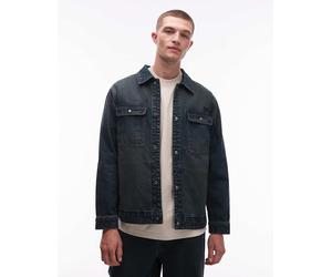 AllSaints - Castleford - Camicia giacca in denim blu scuro XL