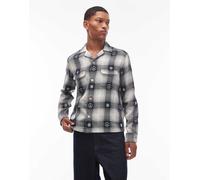 AllSaints - Castor - Camicia a maniche lunghe a quadri écru e nera-Blu XL