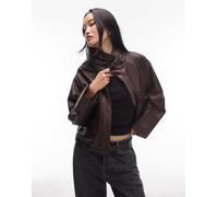 AllSaints - Clay - Giacca in pelle bordeaux-Rosso 34-36