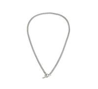 AllSaints collana con maglia a catena da uomo, chiusura facile a barra, gioiello moderno, accessorio maschile elegante, realizzata in ottone, colore argento