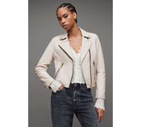 AllSaints Dalby Biker Ivory White Taglia: 8 | Giacche corte Outlet | Donna | Bianco
