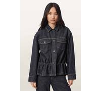 AllSaints Denby Peplum Trucker Raw Indigo Blue Taglia: 12 | Giacche di jeans Outlet | Donna | Blu