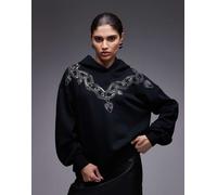 AllSaints - Drip Talon - Felpa con cappuccio nera decorata-Nero 34-36