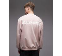 AllSaints - Emblem - Felpa girocollo rosa con logo e stampa sul retro S