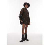 AllSaints - Faye - Vestito camicia marrone mimetico 46