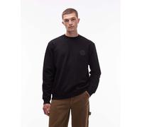 AllSaints - Felpa nera girocollo con logo ondulato-Nero 2XL