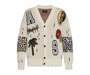 AllSaints - Foxx Jacquard Oversized Cardigan - - Knitwear - Uomo - Beige - M