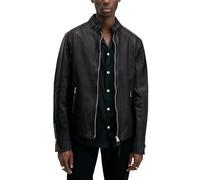AllSaints Giacca in pelle Cora standard da uomo, Jet Black