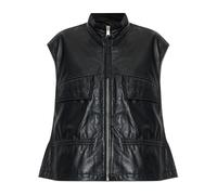 AllSaints - Gilet in Pelle Flor Relaxed Fit - - Jackets - Donna - Nero - S
