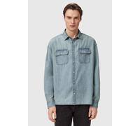 AllSaints - Gribbs Oversized Long Sleeve Shirt - - Shirts - Uomo - Blu - L
