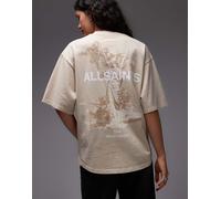 AllSaints - Guardian Amelie - T-shirt beige con stampa del logo sul retro-Neutro 38-40
