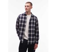 Allsaints - Haven - Camicia a maniche lunghe nera a quadri-Blu XL