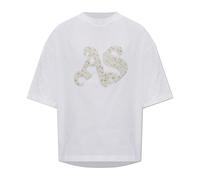 AllSaints - Icon Amelie T-Shirt Oversize con Decorazioni - - Tops - Donna - Bianco - S