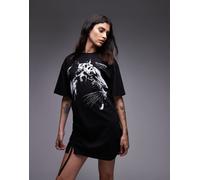 AllSaints - Ivana - Vestito T-shirt nero con tigre 38-40