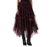AllSaints Jen Tulle Skirt Gonna, Oxblood Rosso, 40 Womens