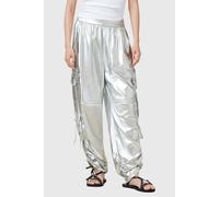 AllSaints Kaye Trouser Metallic Silver Taglia: M | Pantaloni cargo Outlet | Donna | Grigio