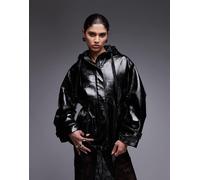 AllSaints - Kelsie Shine - Giacca nera lucida-Nero 42