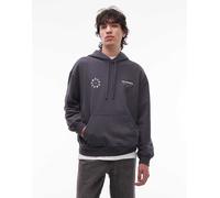 AllSaints - Kindred - Felpa nero slavato con cappuccio 46