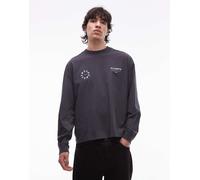 AllSaints Maglietta 'KINDRED' grigio scuro / bianco Uomo AllSaints XL