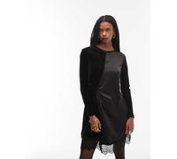 AllSaints - Lana - Vestito corto in velluto nero 34-36