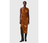 AllSaints Laura Dress Ania Rust Brown Taglia: 8 | Abiti Midi Outlet | Donna | Marrone