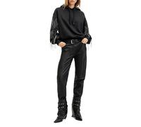 AllSaints Lennon Tassel Hoody Washed Black Taglia: M | Felpe con cappuccio Outlet | Donna | Nero