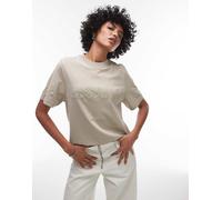 AllSaints - Lisa Biggy - T-shirt verde chiaro con logo tono su tono 46