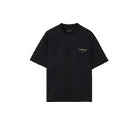 AllSaints - Underground - T-shirt oversize nera con stampa leopardata-Nero XS
