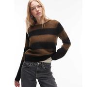 AllSaints - Maglione a righe nero e marrone 38-40