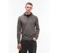 AllSaints - Maglione lavorato grigio con zip corta S