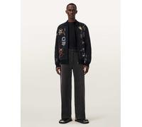 AllSaints - Meller - Cardigan nero in maglia ricamata con zip M