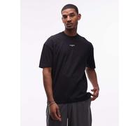 AllSaints - Mikro - T-shirt nero slavato con logo centrale 2XL