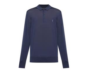 AllSaints - Mode Merino Polo Sweater - - Knitwear - Uomo - Blu - L
