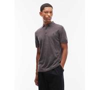 AllSaints - Mode - Polo a maniche corte grigio antracite in lana merino L